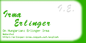 irma erlinger business card